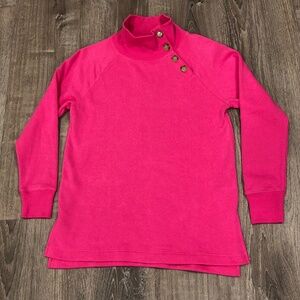 NWT J.Crew Funnel Neck Button Collar Sweatshirt- XS